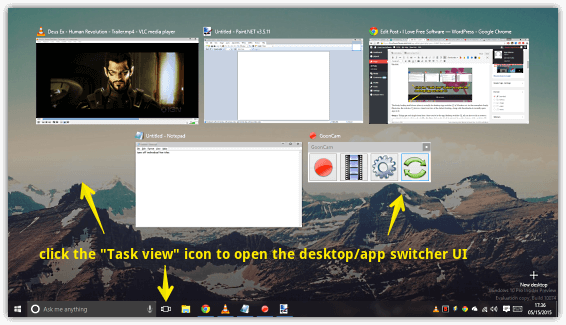 Windows 10 task view